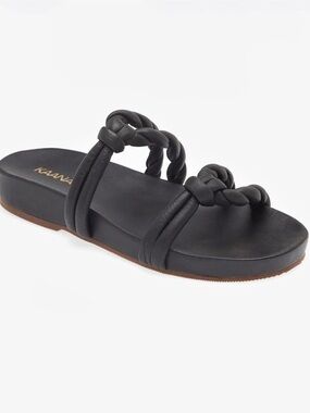 Kaanas Ayanna Slide Sandal Braided Slides in Black size 8M